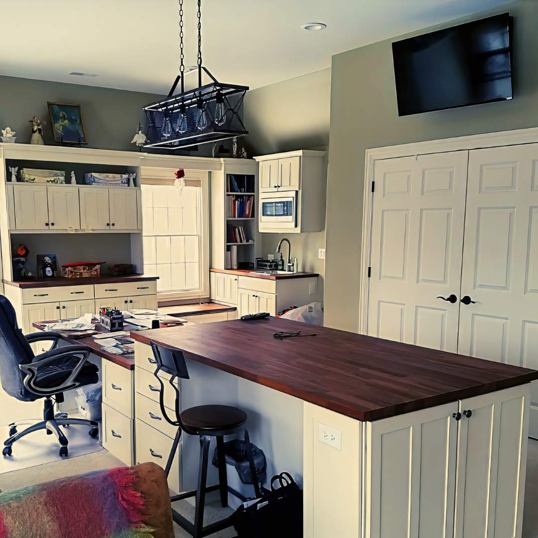 Office with Custom Cabinets